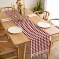 thumbnail image 3 of Country Star Plaid Table Runner - 36 Inch Long, Kitchen Dining Table Runner Dresser Scarves, Retro Red American Farm Barn Berry Farmhouse Decor for Coffee Tables Wedding Party Banquet, 3 of 8
