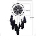 thumbnail image 2 of Campana de viento, pluma hecha a mano, atrapasueños bohemio ético, colgante de pared, decoración del hogar, adorno, regalo artesanal para festivales de boda, negro, 2 of 5