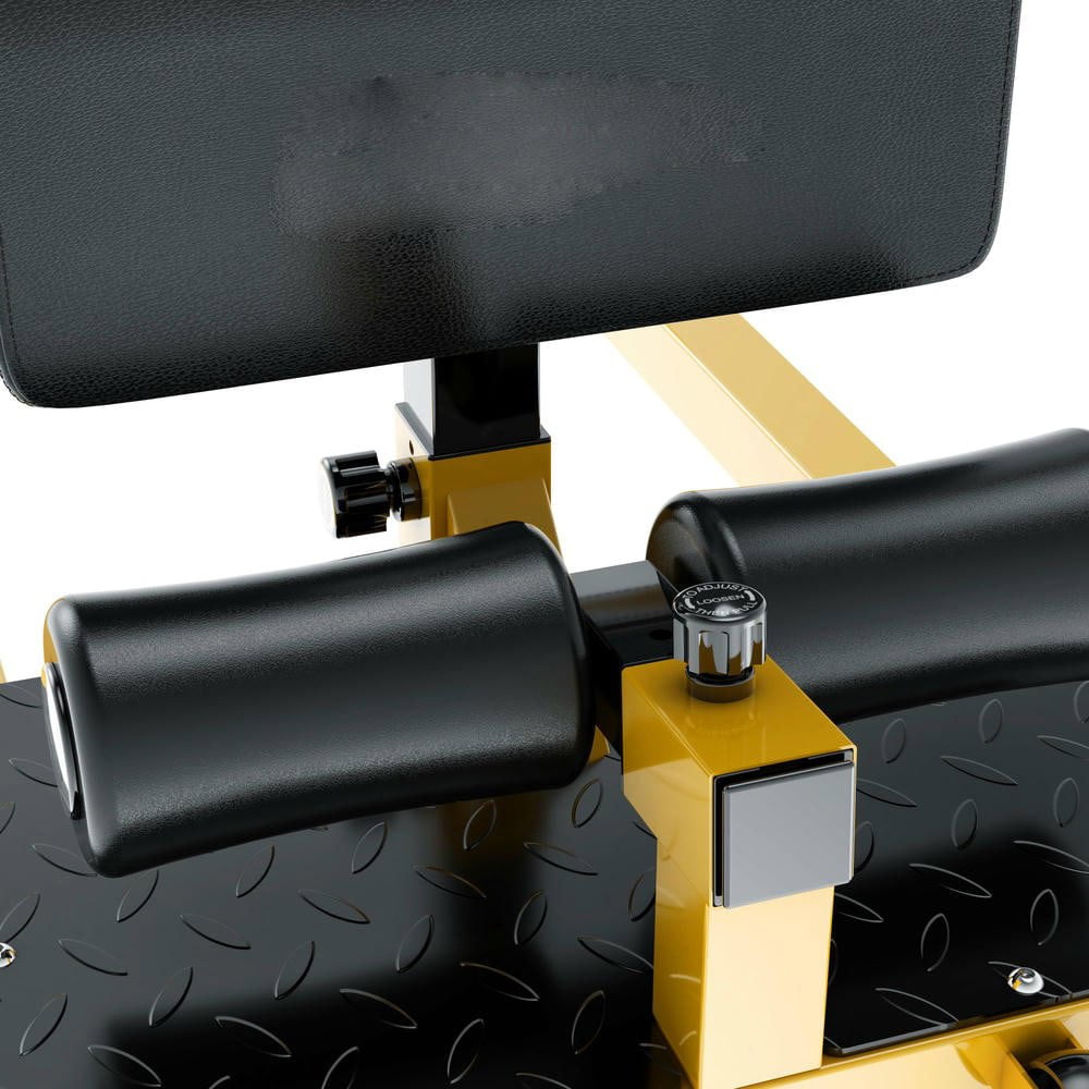 Resenkos 3-in-1 Padded Push Up Sit Up Deep Squat Machine, Home Gym Fitness Equipment, Yellow, Compact