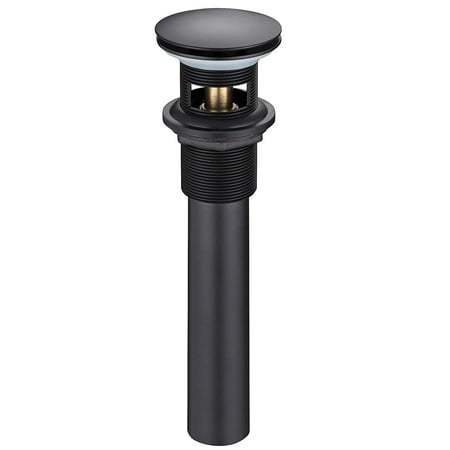 

HEATGENE Bathroom Sink Drain Matte Black Pop Up Drain Stopper for Bathroom Sink Bathroom Sink Drain Stopper Pop Up Pop Up Drain with Overflow Fits 1-1/2 Opening with a 1-1/4 Tailpiece
