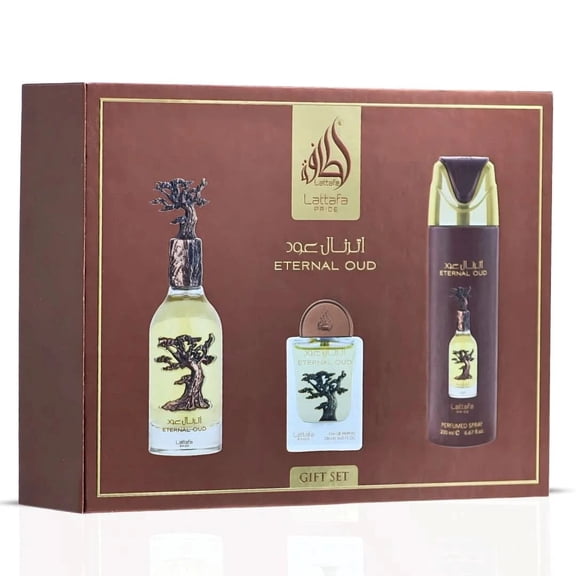 Eternal Oud 3-Piece Perfume Gift Set by Lattafa Pride (Gift Set)