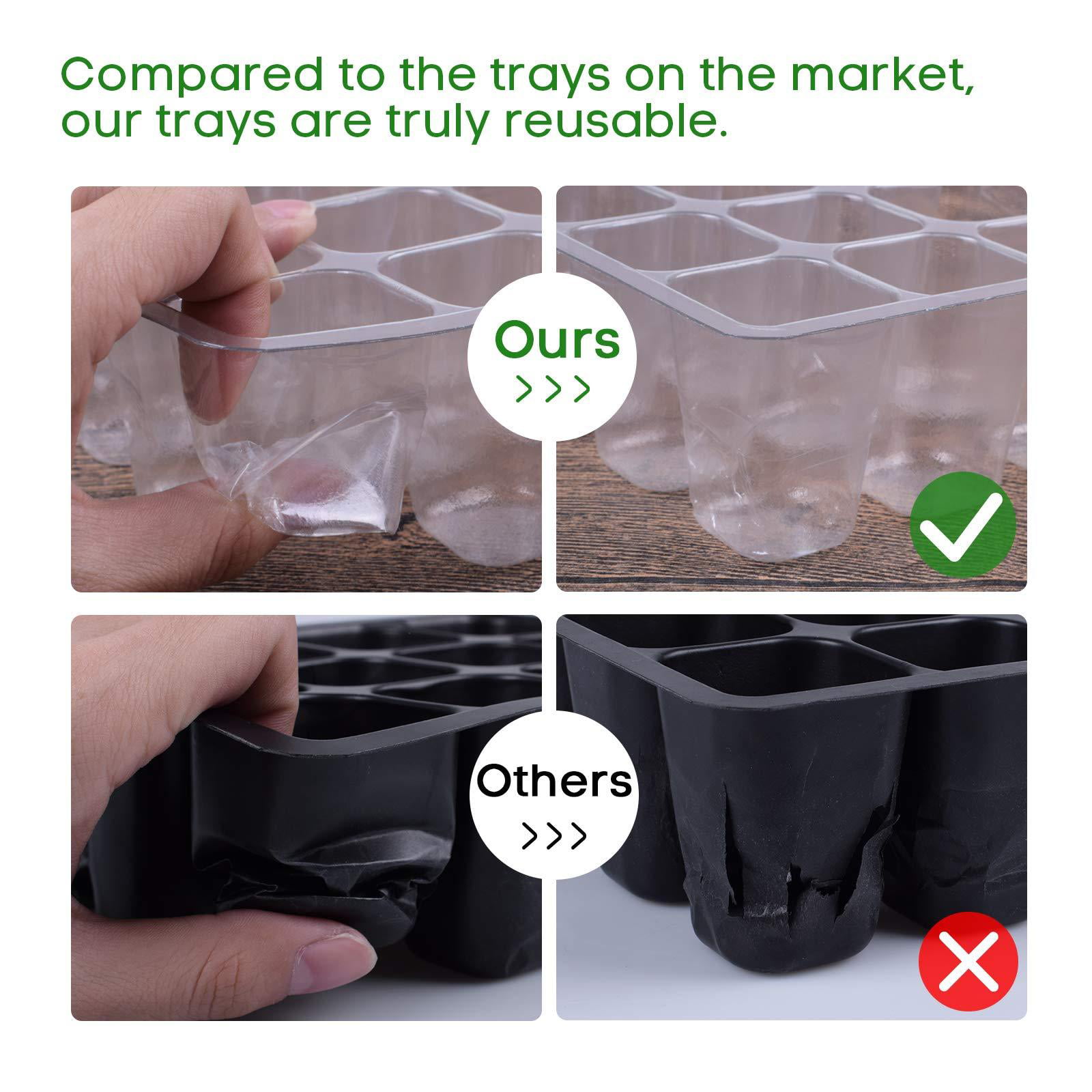 10 Packs Seed Starter Trays Seedling Tray Humidity Adjustable Kit with Dome