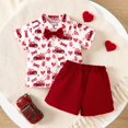 thumbnail image 2 of Tkrady Toddler Outfits for Boys Valentine's Day New Hearts Graphic Short Sleeve Tee Tops Shorts Set, Sizes 1-4 Years, 2 of 7
