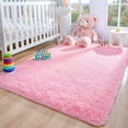 thumbnail image 4 of ZXNYH Large Area Rugs for Living Room Bedroom 6x9 Feet, Fluffy Kids Room Plush Shaggy Nursery Rug Furry Throw Carpets for Boys Girls, College Dorm Fuzzy Rugs Home Decorate Rug, Hot Pink, 4 of 7