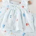 thumbnail image 4 of newwalpole Baby Toddler Girl 2 Piece Clothes 6 12 18 24 Months 2T 3T 4T Solid Color Eyelet Sleeveless Square Neck Tops and Shorts Outfits Set Sky Blue for Size 7-8 Years, 4 of 4