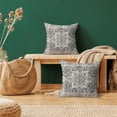 thumbnail image 2 of Boho Pillow Covers 20x20 Set of 2, Ethnic Design Decorative Throw Pillows Linen Black Gray Carpet Pattern Farmhouse Cushion Pillow Covers for Sofa Couch Outdoor Decor, 2 of 6