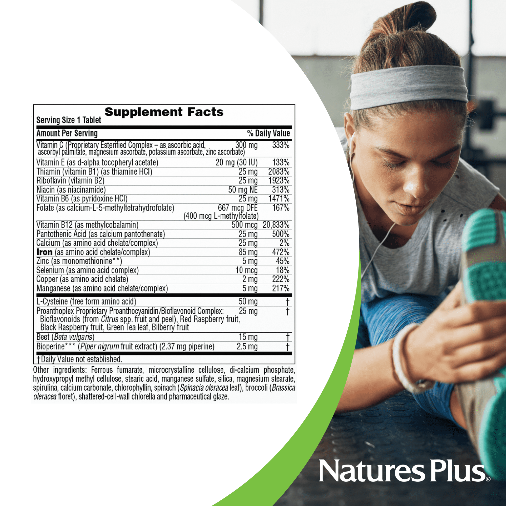 NaturesPlus Hema-Plex Iron - 30 Slow-Release Tablets - 30 Servings
