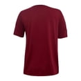 thumbnail image 4 of CIENVNSTG Women's Short Sleeve Pleated Tee Tops Square Neck Solid Color Tunic Casual Summer Fashion Clothing for Daily Life Vacation Trips and Outdoor Events Wine S, 4 of 5