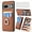 Brown, variant on Phone Case for Google Pixel 7 5G Wallet Cover with Tempered Glass Screen Protector Slim Ring Stand Credit Card Holder Magnetic Leather Cell Accessories Pixel7 Pixle Seven 6.3 Women Men Beige