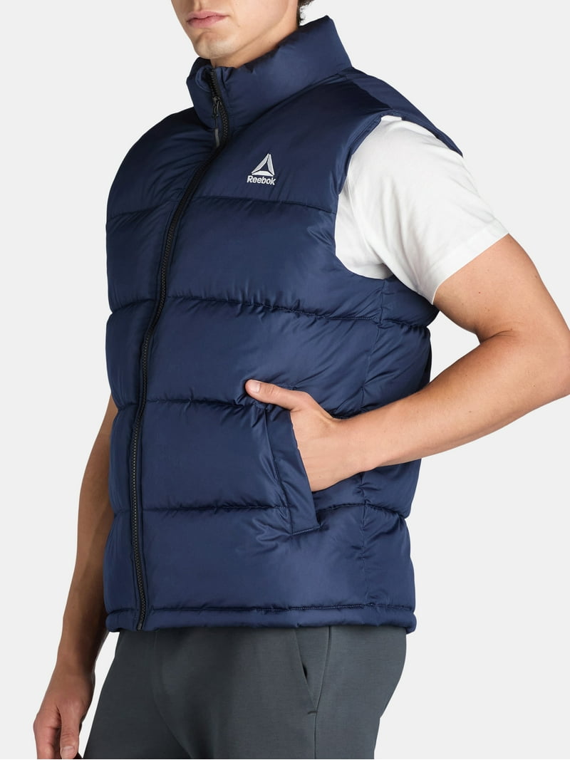 Reebok Men's Puffer Vest S-3XL Windproof Water-Resistant Nylon