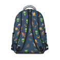 thumbnail image 3 of Alien Rocket Deep Blue Pattern Backpack for School, Cute School Bag with Adjustable Shoulder Straps and Padded Back, 15.3"x11"x7.1", 3 of 5