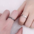 thumbnail image 4 of Anillos De Pareja De Acero Galvanizado En Forma De Luna, Anillo De Apertura Romántico, Conjunto De Joyería Ajustable Para Hombres, Regalos De Boda De Compromiso 2 Uds Yuarrent AP005918-00, 4 of 6