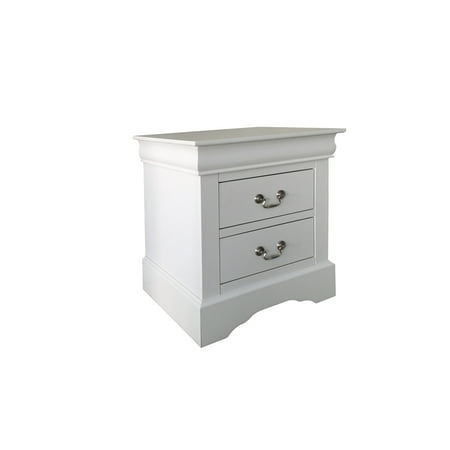 Acme Louis Philippe III 2-Drawer Nightstand in White - 0