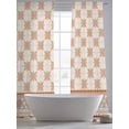 thumbnail image 5 of Orange Floral Sheer Curtains 108 Inch Length 2 Panels Set Window Treatments, Country Boho Ethnic Art Flowers Motifs Rod Pocket Semi Curtains for Living Room/Bedroom/Kitchen Décor, 104"W x 108"L, 5 of 7