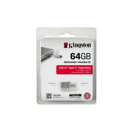 Kingston DataTraveler microDuo 3C 64GB USB 3.0/3.1 + Type C Flash