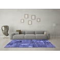 thumbnail image 3 of Ahgly Company Indoor Square Patchwork Blue Transitional Area Rugs, 3' Square, 3 of 4