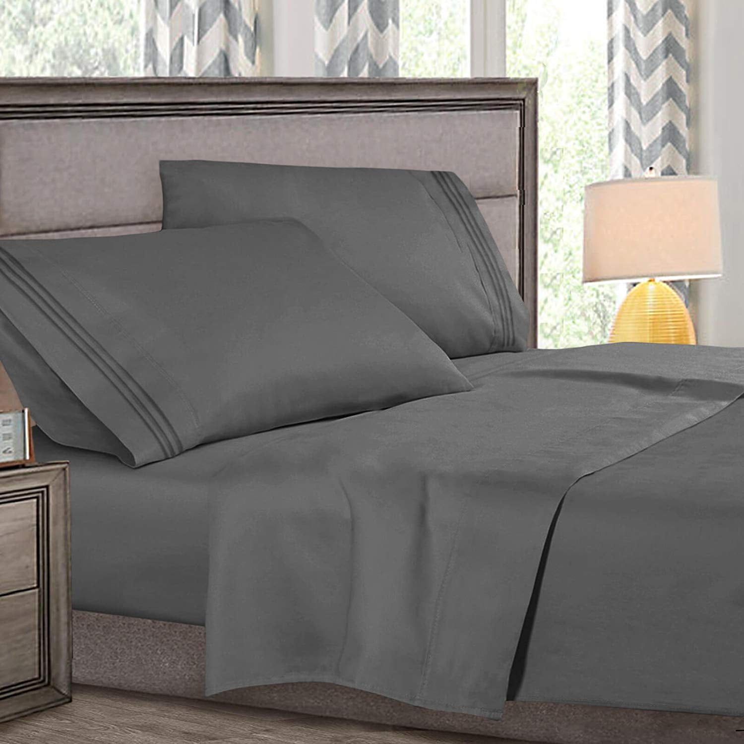 Clara Clark 4 Piece Bed Sheet Set 18” 21” Extra Deep Pocket Fitted