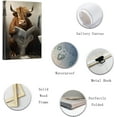 thumbnail image 5 of ZHONGYUTONG Funny Bathroom Wall Art Highland Cow Reading Newspaper on Toilet Poster Prints Cute Animal Canvas Picture for Toilet Restroom Wall Decor Framed (24.00" x 36.00"), 5 of 6