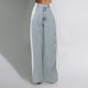 thumbnail image 1 of WILLBEST Pantalones Casuales para Mujer, Vaqueros elegantes con Rayas de Patchwork, Cintura Alta, Corte Holgado, Vaqueros con Bloques de Color, Pantalones Rectos de Pierna Ancha Grande, 1 of 4
