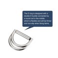 thumbnail image 3 of Double D Ring Buckles, 10pcs 25mm(0.98") Metal Adjustable D Rings, Silver Tone, 3 of 5