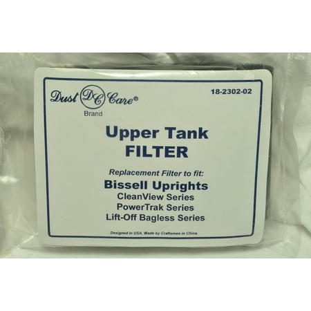 - Bissell Bagless Upright Upper Tank Foam Filter, Dust Care Replacement Brand, designed to fit Bissell Upright Vacuum Cleaners, Clean View Series, Power Trak Series, Lift Off Bagless Series