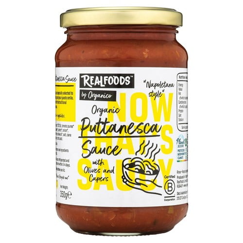 Realfoods Organic Puttanesca Sauce 350g, British Import (Pack of 2)