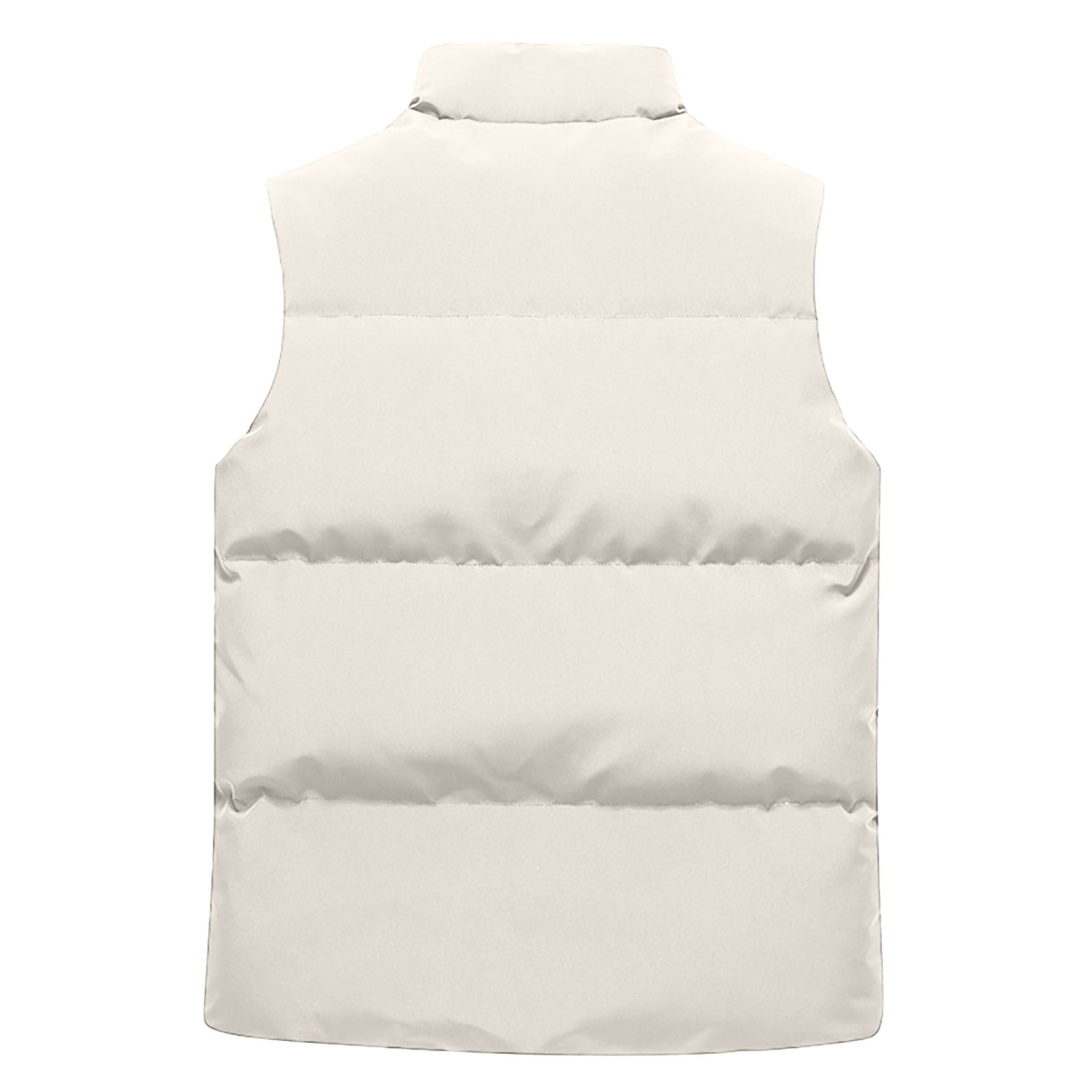 Ecqkame Men's Puffer Vests Lightweight Zip Up Sleeveless Outdoor Jackets Puffy Winter Warm Insulated Running Outerwear Khaki XL