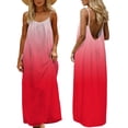 thumbnail image 2 of Women's Summer Boho Maxi Dress Backless Spaghetti Strap Ombre Gradient Flowy A-Line Sundress Lightweight Breathable Beach Vacation Cocktail Party Long Dress, 2 of 9