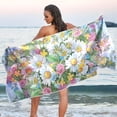 thumbnail image 6 of Coolnut Watercolor Daisies Beach Towel Fast Drying Camping Towels Sand Free Beach Blanket Soft Absorbent Travel Sport Towel for Gym Bath Shower Swimming 30" x 60" Washcloth Gift, 6 of 7