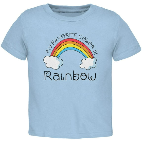 Rainbow is my Favorite Color Toddler T Shirt Light Blue 4T