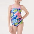 thumbnail image 2 of Maillot de Bain pour Filles, une-Pièce Maillot Dermoprotecteur à Manches Courtes, Robe de Bain Sportive et Conservatrice, Protection Solaire UPF 50+, 2TP à TG, 2 of 9