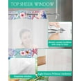 thumbnail image 4 of No Hook Shower Curtain with Snap-in Liner, Palm Tree Waterproof Fabric Bathroom Curtains, Butterfly Gnomes Coastal Starfish Shell Plaid Bath Curtains & Mesh Top Window 72"x96" Extra Long, 4 of 6