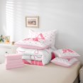 thumbnail image 5 of Homewish Initial A Letter Twin Bedding Sets 7-Piece for Girls, Cute Watercolor Bowknot Bedding Comforter Set, Pink Love Heart Reversible Sheet Sets, Lightweight Room Decor, 5 of 7