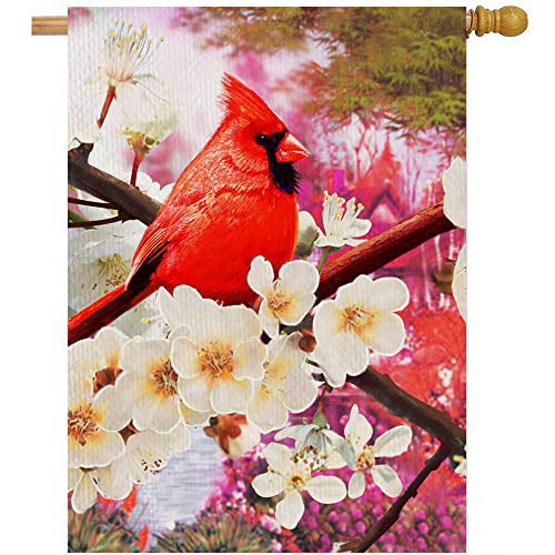 7" x 10.5" Ornament-Cardinal Floral Cross