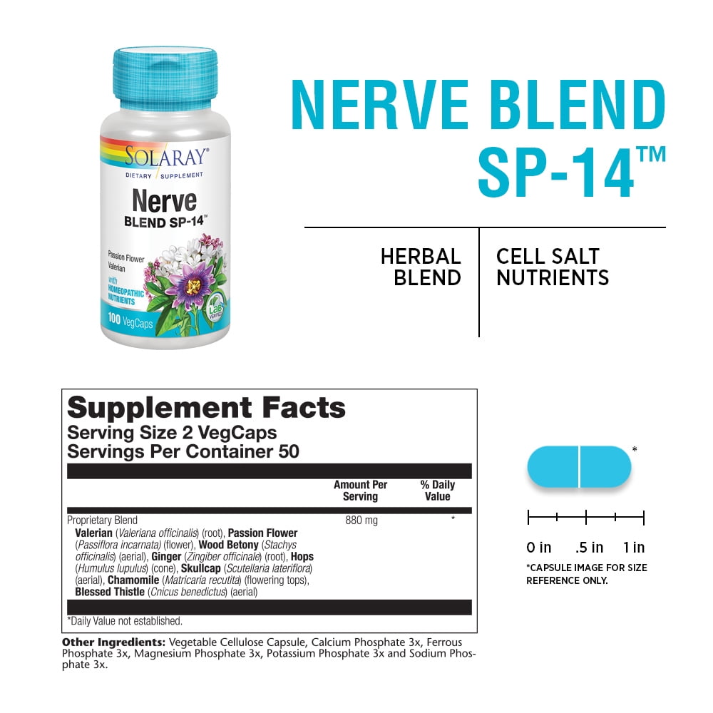 Buy Solaray Nerve Blend SP14 Homeopathic Nutrients Healthy