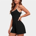 thumbnail image 5 of Sevevn Women’s Sleeveless Romper Casual Summer Jumpsuit Spaghetti Strap One Piece Shorts Outfit Loose Fit Lounge Playsuit Vacation Beachwear Cute Daily Wear Outfit, 5 of 7
