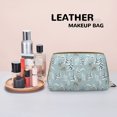 thumbnail image 4 of Snow Scene Deer Tree House Makeup Bag, Leather Waterproof Travel Toiletry Bag, Large Capacity Cosmetic Bag Make up Bags Organizer fro Travel Size Toiletries Women Girls, 4 of 4