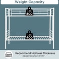 thumbnail image 3 of Twin Over Twin Metal Bunk Bed,Metal Structure Bedframe with Safety Guardrails and 2 ladders,Convertible Bunkbeds,No Spring Box Required and Space Saving Design,White, 3 of 7