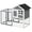 Gray, variant on Demi Bonn 48" Wooden Outdoor Bunny Rabbit Hutch with Waterproof Asphalt Roof, Removable Tray & Ramp Garden Backyard Pet House Chicken Coop, Gray