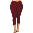 thumbnail image 3 of QELUSQELUS Women Plus Leggings Stretch Sport Skinny Capri Pants with Pockets, 3 of 4