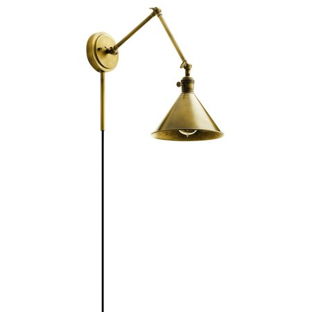 

1 Light Wall Sconce with Transitional Inspirations 9.75 inches Tall By 8 inches Wide-Natural Brass Finish Bailey Street Home 147-Bel-3087126