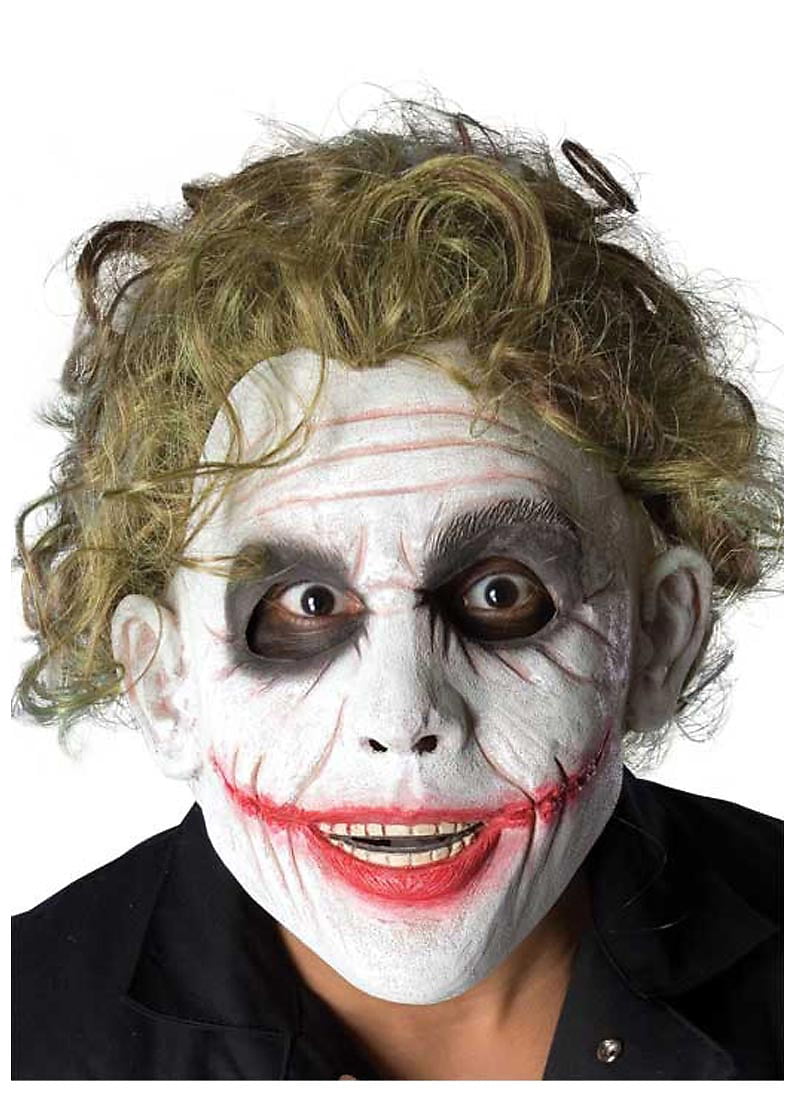 Joker Mask with Green Hair Adult Costume Accessory - Walmart.com ...