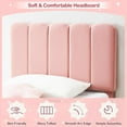 thumbnail image 4 of Homhougo Twin Bed Frame with Headboard, Velvet Upholstered Twin Platform Bed Frame for Girls, Strong Wooden Slats Support, Noise-Free, Easy Assembly (Pink), 4 of 6