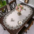 thumbnail image 1 of CNKOO Embroidered Tablecloth Lace Table Runner  Oval Coffee Table Runner Table Centerpiece Doily Placemat Nightstand Dresser Scarf, 1 of 2