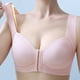 thumbnail image 2 of Gibobby Brasier sin Varillas Mujer Ropa interior de sujetador de talla grande con cierre frontal de color liso para mujer(Rosa,3X-Grande), 2 of 4