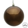 thumbnail image 3 of Vickerman 4" Chocolate Shiny Ball Ornament, 6 per Bag, 3 of 5