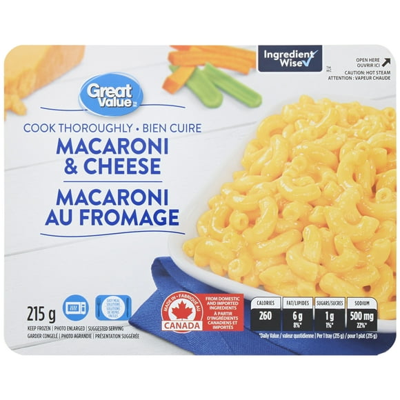 Macaroni au fromage Great Value 215&nbsp;g