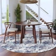 thumbnail image 3 of Round Rugs 6 Ft, Blue Floral Non Slip Area Rugs for Kitchen Bedroom Entryway, Spring Botanical Flowers Leaves Vintage Washable Carpet Runner Rug Floor Mats for Bedroom Home Decor, 3 of 8
