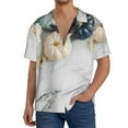 thumbnail image 3 of Sigee Pumpkin And White Marble Print Men's Shirts Casual Button Down Short Sleeve Summer Beach Shirt Hawaiian Vacation Shirts Tee Shirt-Medium, 3 of 7