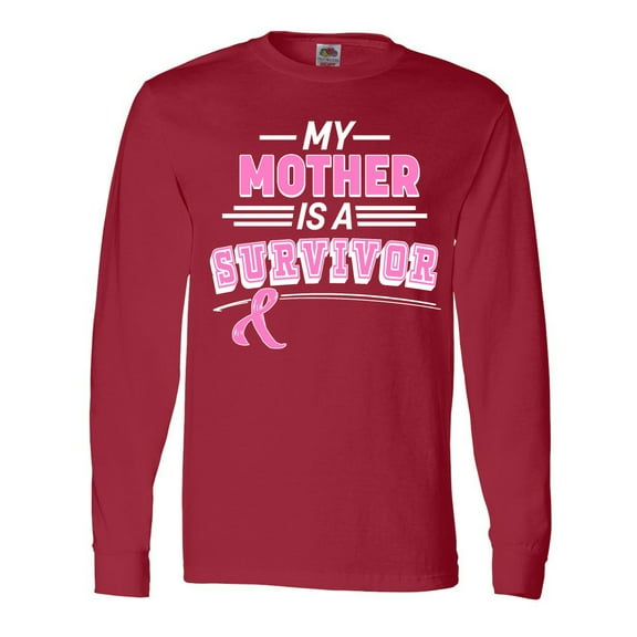 Inktastic My Mother is a Survivor Breast Cancer Awareness Long Sleeve T-Shirt